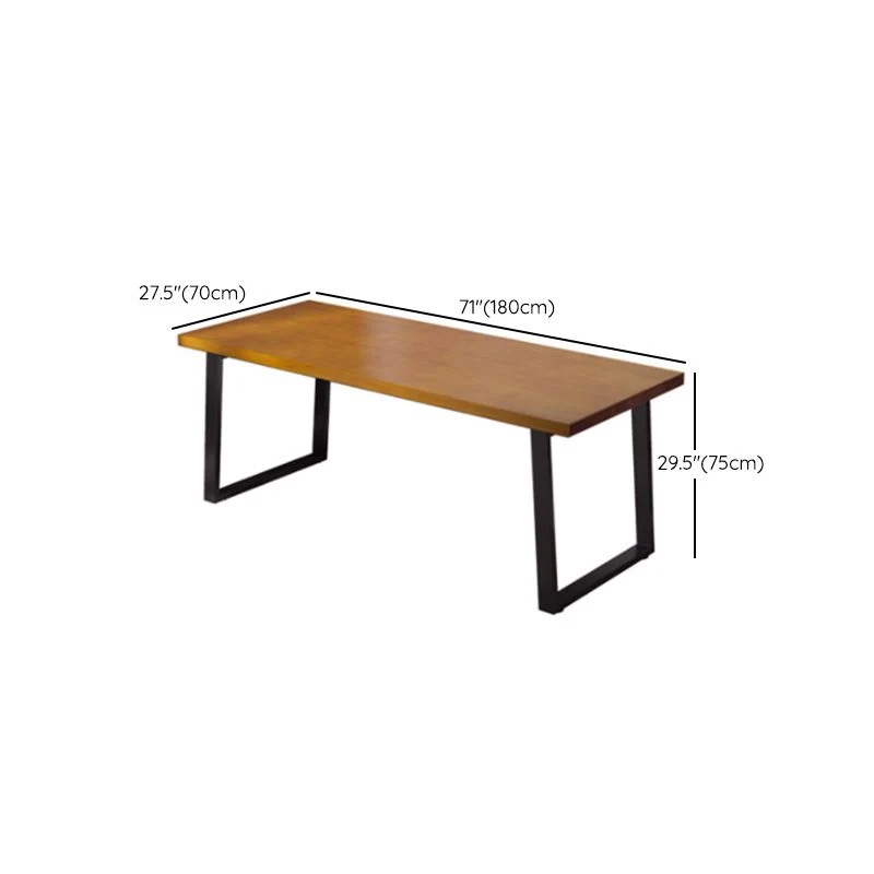 Bureau de base de traîneau en bois massif de table de travail de rectangle de style moderne Clearhalo