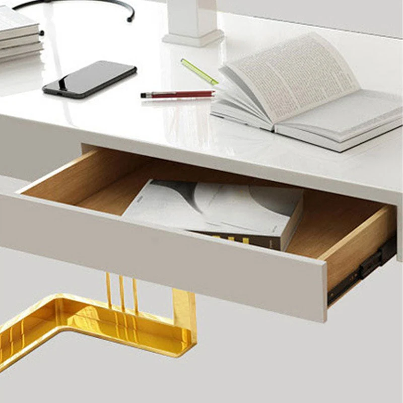 Bureau en bois artificiel Bureau rectangulaire Glam 1 tiroir Clearhalo