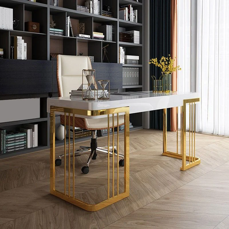 Bureau en bois artificiel Bureau rectangulaire Glam 1 tiroir Clearhalo