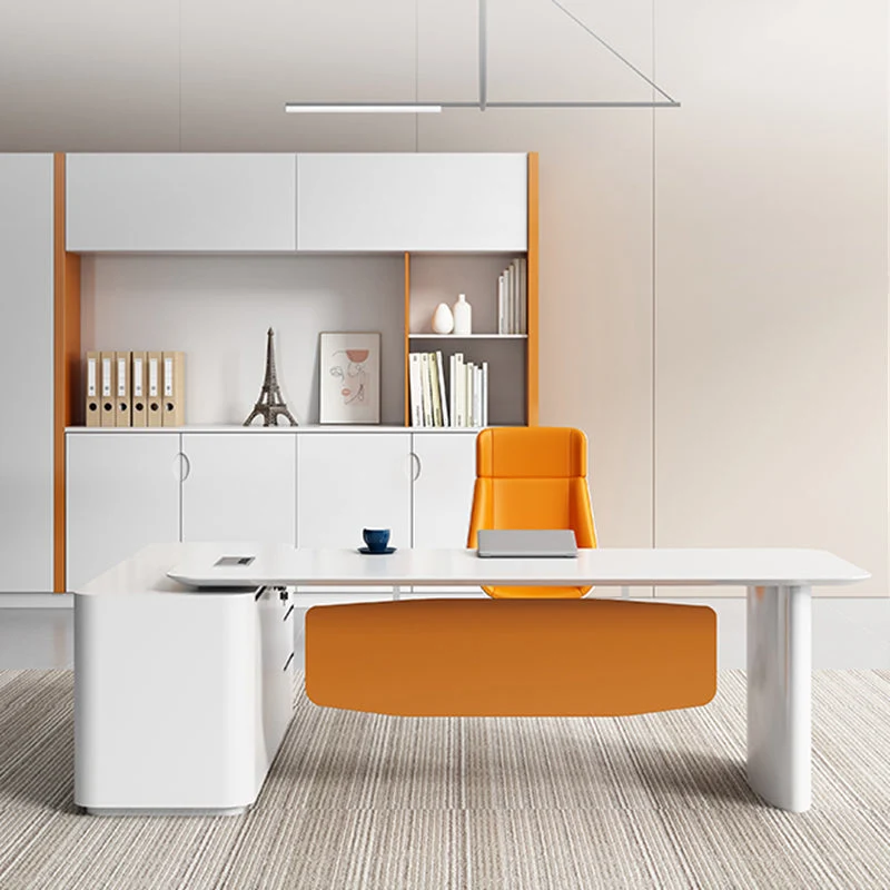 Bureau en bois de forme rectangulaire, bureau d'écriture de Style moderne pour le bureau Clearhalo