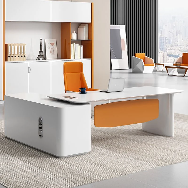 Bureau en bois de forme rectangulaire, bureau d'écriture de Style moderne pour le bureau Clearhalo