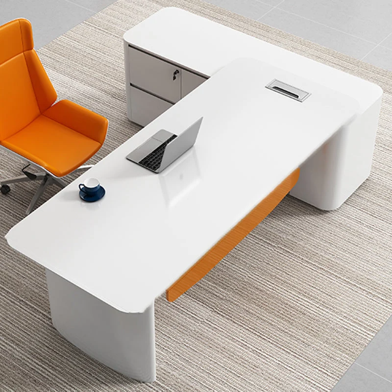 Bureau en bois de forme rectangulaire, bureau d'écriture de Style moderne pour le bureau Clearhalo
