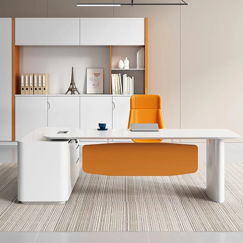 Bureau en bois de forme rectangulaire, bureau d'écriture de Style moderne pour le bureau Clearhalo