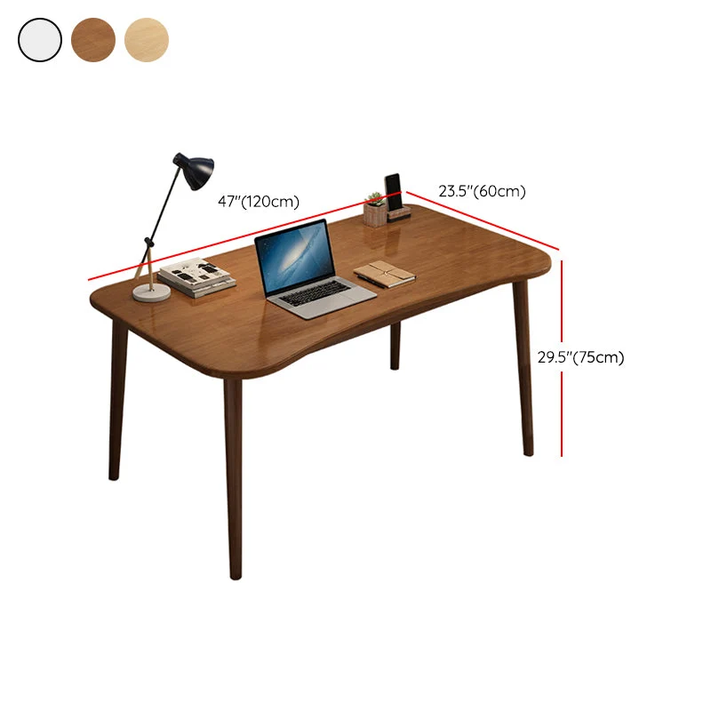 Bureau en bois massif avec base Parsons, bureau d'écriture de 29,53 po de hauteur Clearhalo