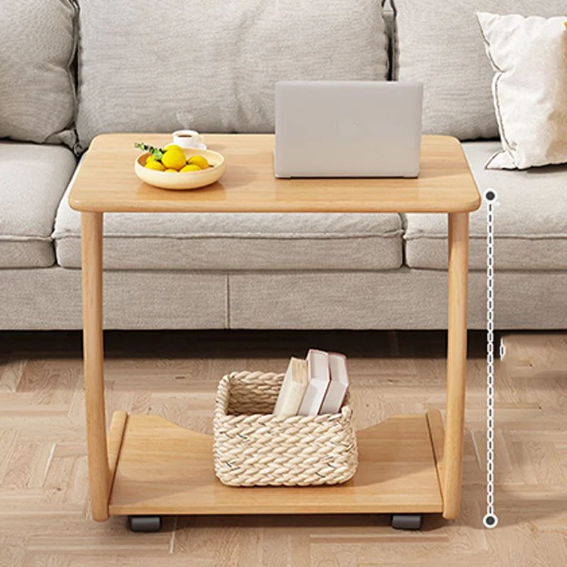 Bureau en bois massif Bureau rectangulaire contemporain avec roulettes Clearhalo