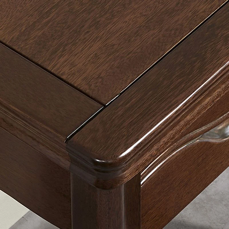 Bureau en bois massif à 2 tiroirs, bureau de chambre à coucher, Base Parsons, bureau d'écriture Clearhalo