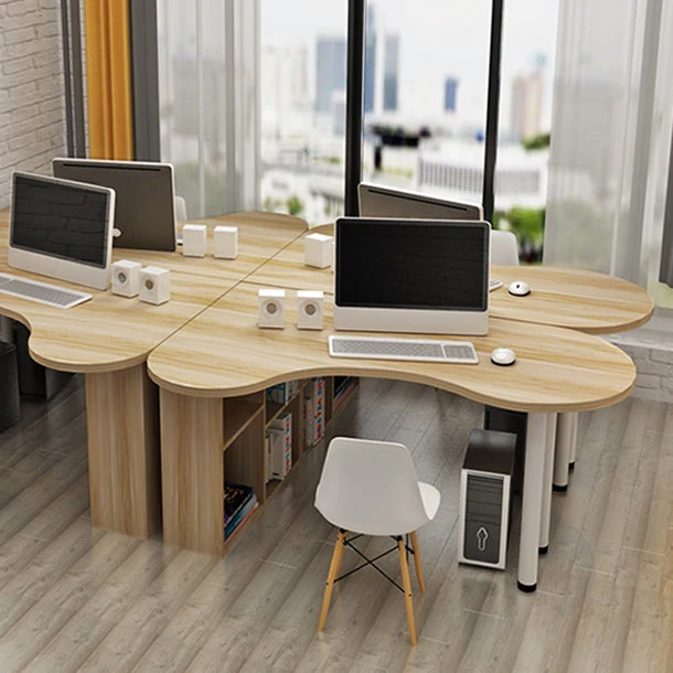 Bureau en bois moderne, gestion des câbles, bureau d'écriture sur pied pour la maison Clearhalo