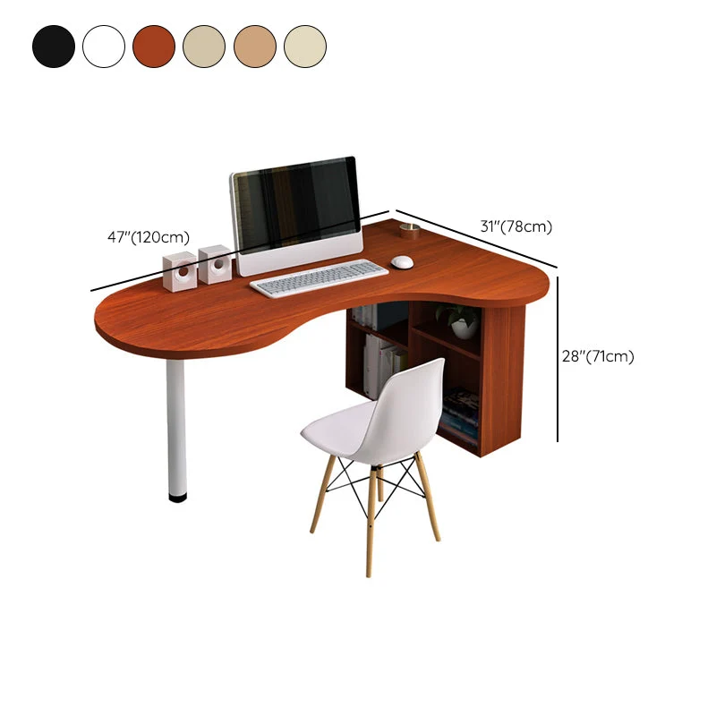 Bureau en bois moderne, gestion des câbles, bureau d'écriture sur pied pour la maison Clearhalo
