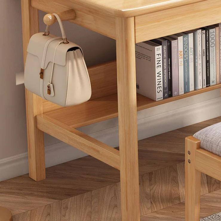Bureau en bois rectangulaire moderne, Base en forme de H, bureau d'écriture pour chambre à coucher Clearhalo