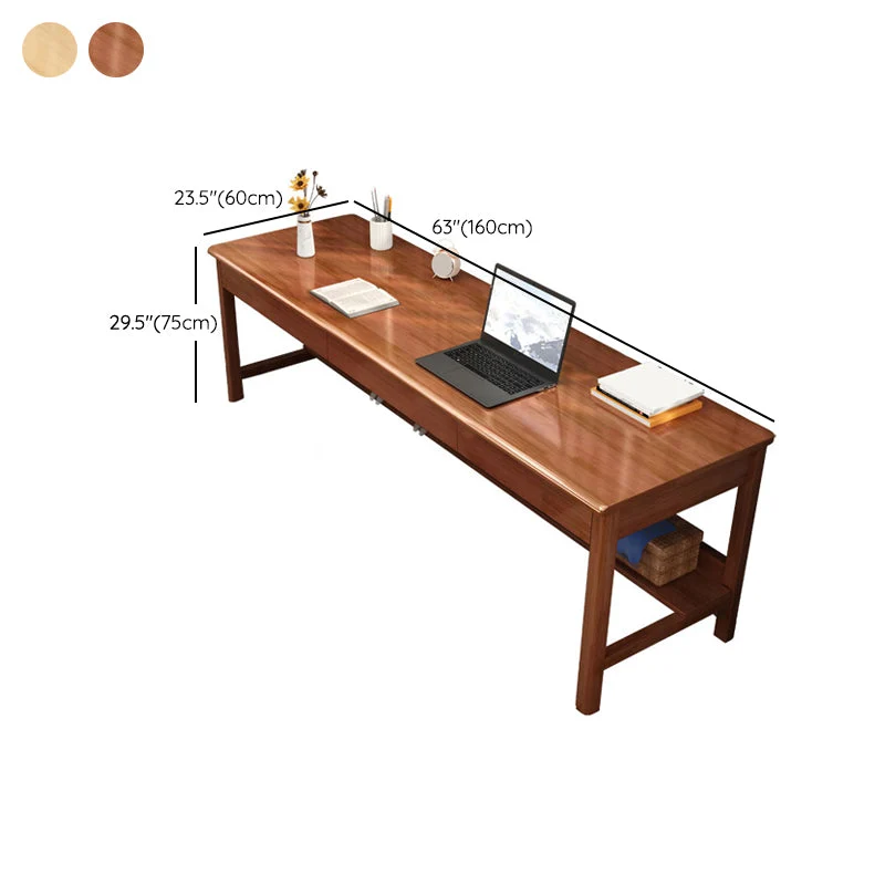 Bureau en bois rectangulaire moderne, Base en forme de H, bureau d'écriture pour chambre à coucher Clearhalo