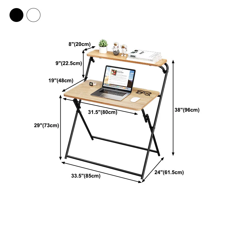 Bureau en bois de Style moderne, bureau d'écriture rectangulaire pliant pour la maison Clearhalo