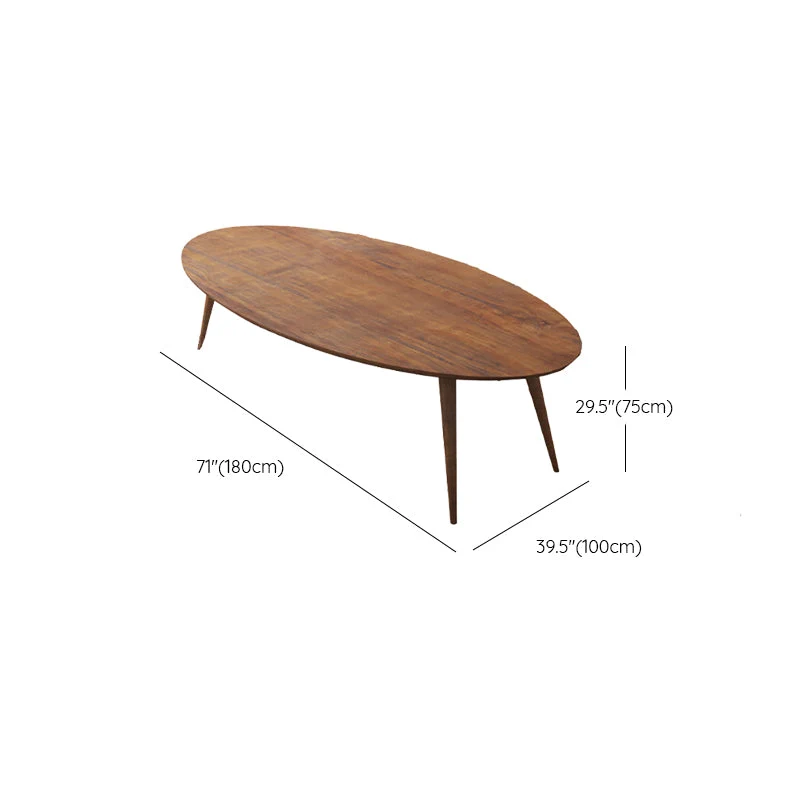 Bureau en bois de Style moderne, bureau d'écriture de forme ovale avec 4 pieds pour le bureau Clearhalo