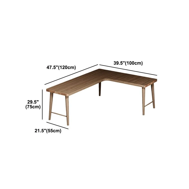 Bureau en bois de Style moderne, bureau d'écriture marron en forme de L pour la maison Clearhalo