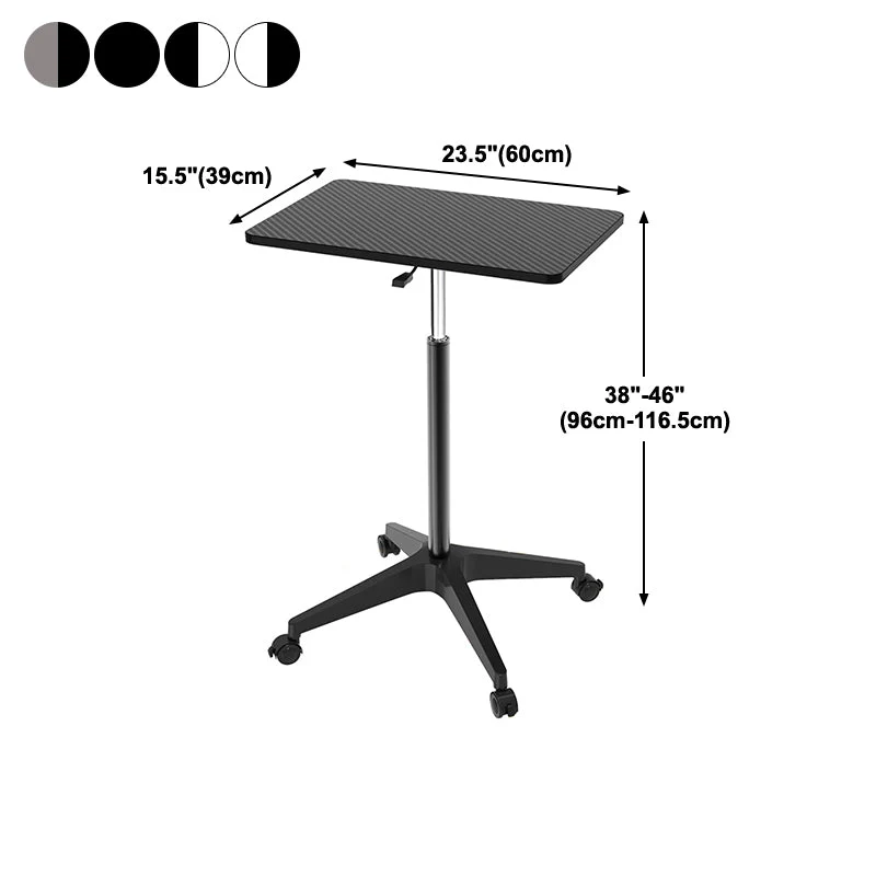 Bureau en bois de style moderne, bureau rectangulaire réglable avec roulettes Clearhalo