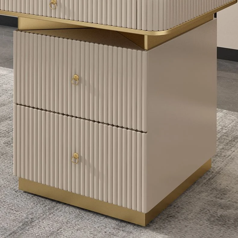 Bureau de bureau en ardoise de style moderne, bureau d'écriture à 5 tiroirs pour le bureau Clearhalo