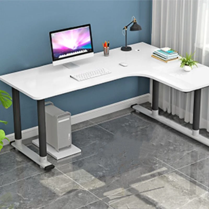 Bureau de bureau blanc contemporain Bureau d'écriture en bois pour le bureau Clearhalo