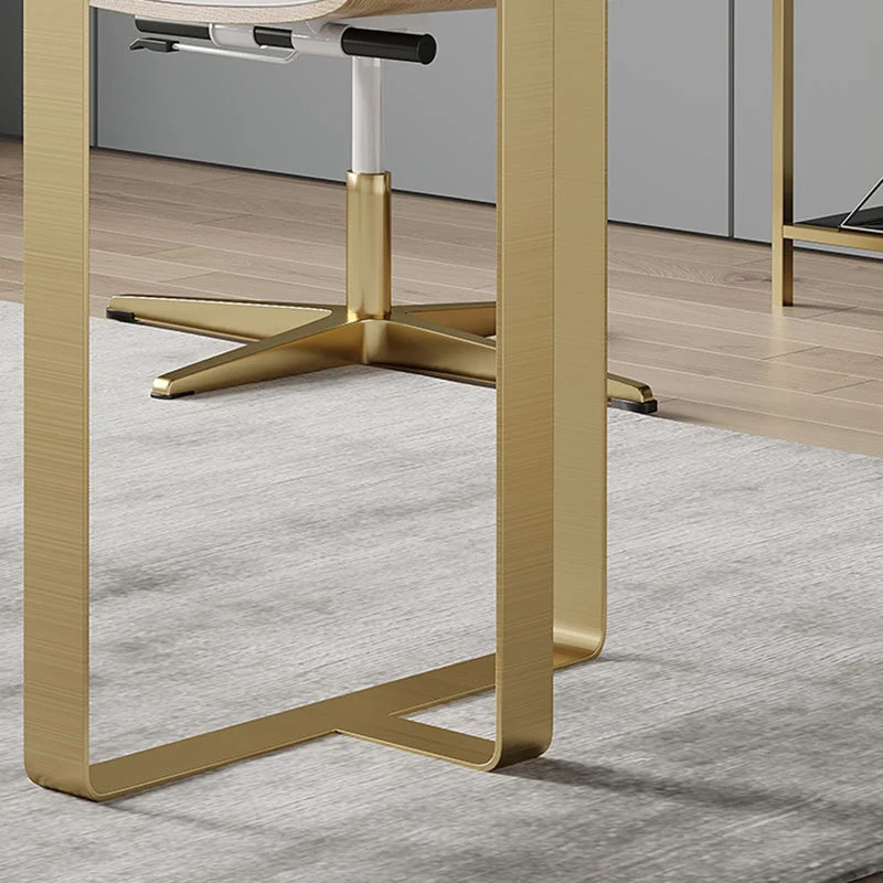 Bureau de bureau blanc incurvé avec 2 tiroirs, bureau d'écriture pour la maison Clearhalo