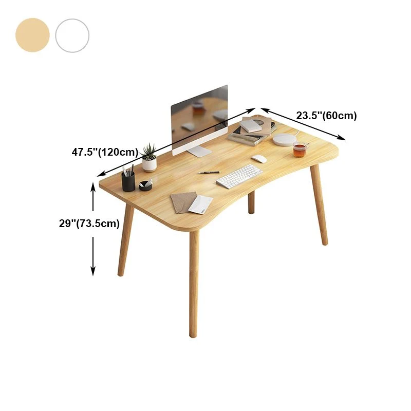 Bureau de bureau en bois artificiel de dortoir de bureau d'écriture à la maison de forme libre moderne Clearhalo