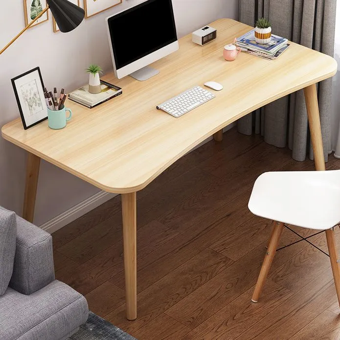 Bureau de bureau en bois artificiel de dortoir de bureau d'écriture à la maison de forme libre moderne Clearhalo