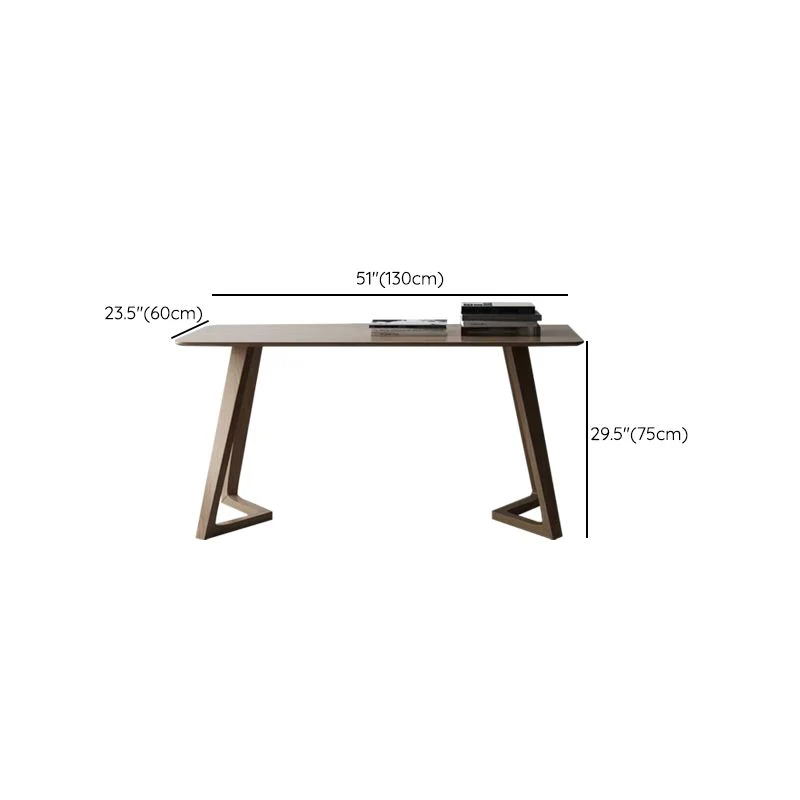 Bureau de bureau en bois massif de style moderne, bureau d'écriture rectangulaire pour la maison Clearhalo