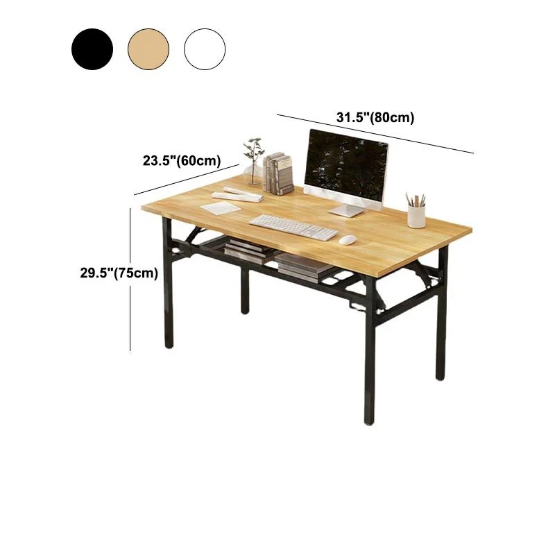 Bureau de bureau en bois moderne dans un bureau rectangulaire pliant pour le bureau Clearhalo