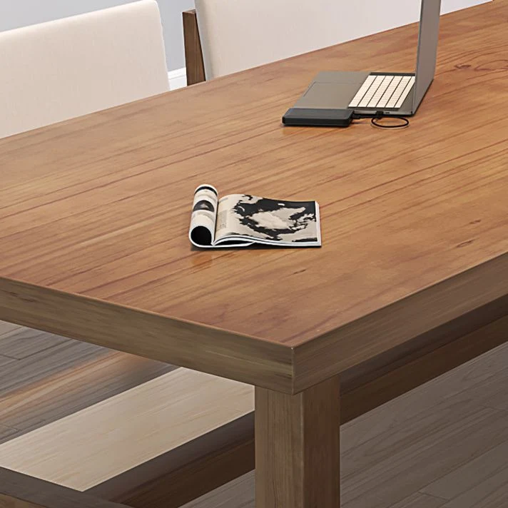 Bureau de bureau en bois de Style moderne, bureau d'écriture à Base en forme de H pour le bureau Clearhalo