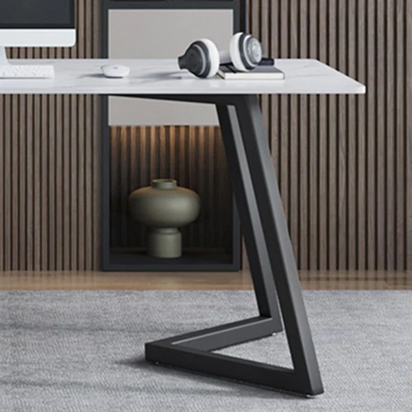 Bureau de bureau contemporain de 29,5 po de hauteur avec pieds en métal Clearhalo