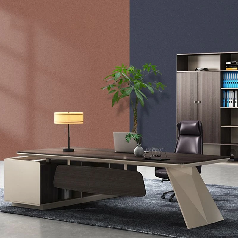 Bureau de bureau contemporain en bois artificiel, bureau d'écriture en forme de L pour le bureau Clearhalo
