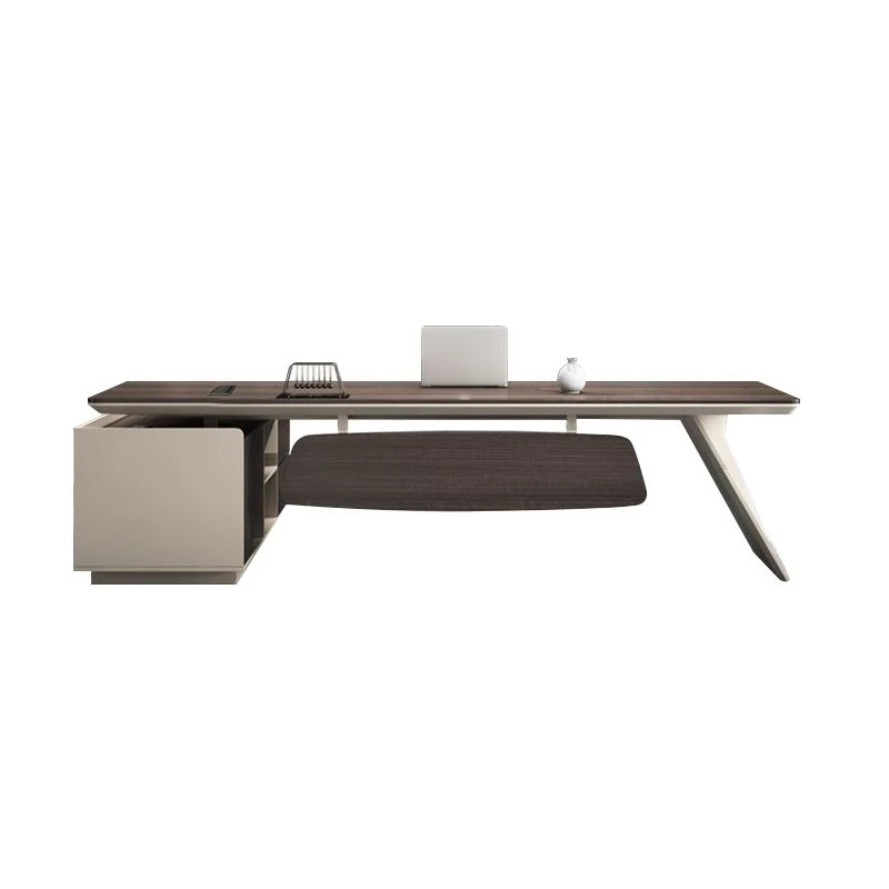 Bureau de bureau contemporain en bois artificiel, bureau d'écriture en forme de L pour le bureau Clearhalo