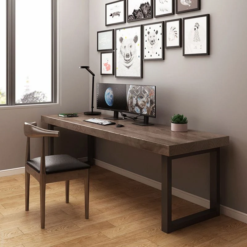 Bureau de bureau contemporain en bois Bureau rectangulaire avec base luge Clearhalo