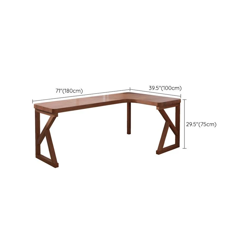Bureau de bureau contemporain en bois massif de 29,53 po de hauteur Clearhalo