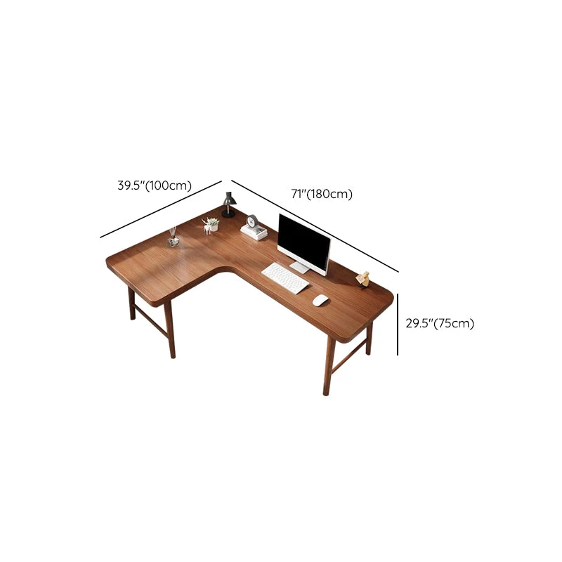 Bureau de bureau contemporain en bois de pin, bureau d'écriture en forme de L pour le bureau Clearhalo