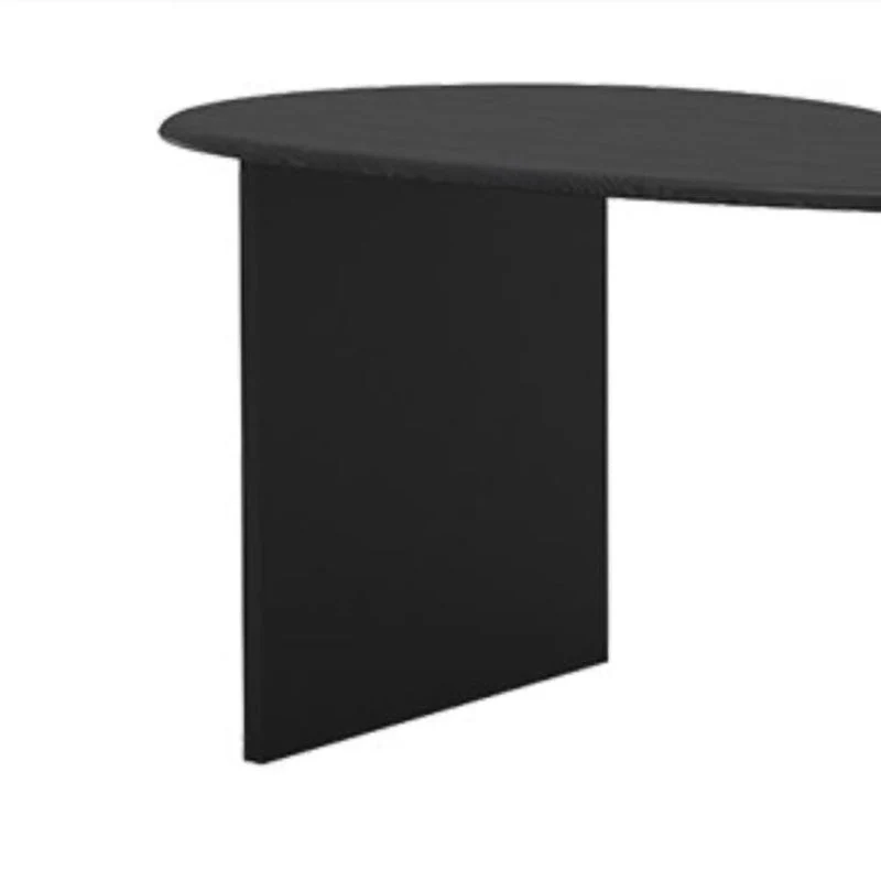Bureau de bureau contemporain de forme libre, bureau d'écriture noir pour le bureau Clearhalo