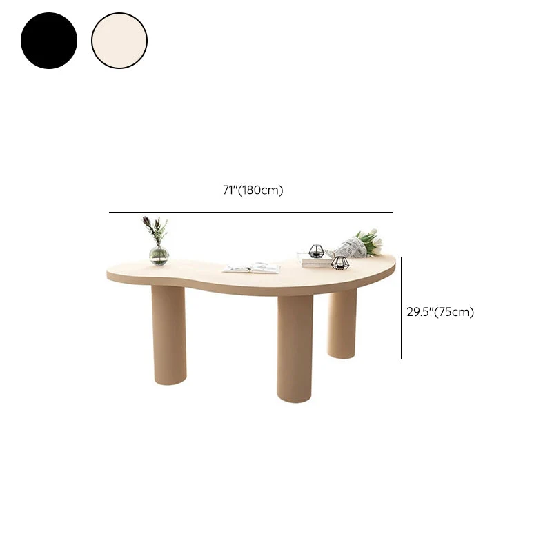 Bureau de bureau contemporain de forme libre, bureau d'écriture en pin pour la maison Clearhalo