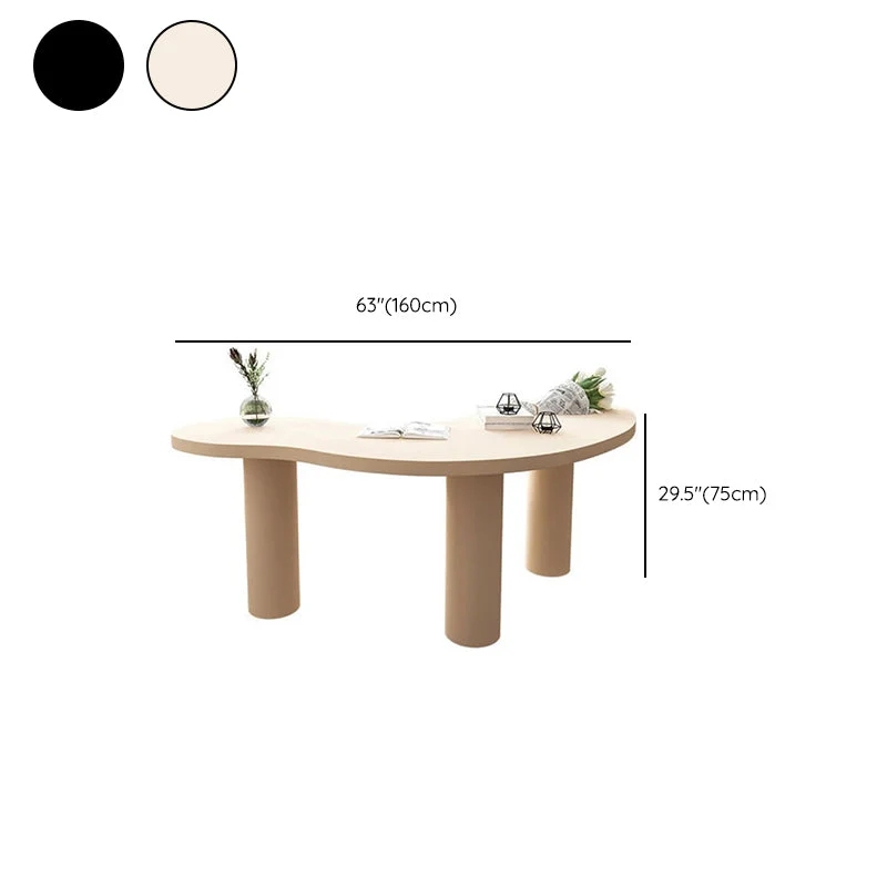 Bureau de bureau contemporain de forme libre, bureau d'écriture en pin pour la maison Clearhalo