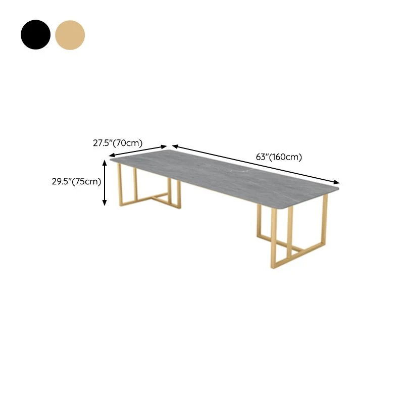 Bureau de bureau contemporain incurvé, bureau d'écriture luge gris avec pieds en métal Clearhalo