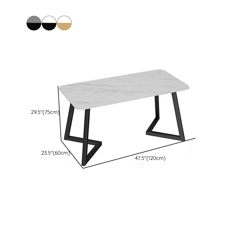 Bureau de bureau contemporain en marbre avec pieds en métal Clearhalo