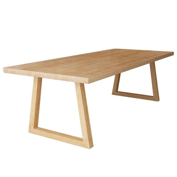 Bureau de bureau contemporain naturel Bureau d'écriture rectangulaire en bois massif Clearhalo
