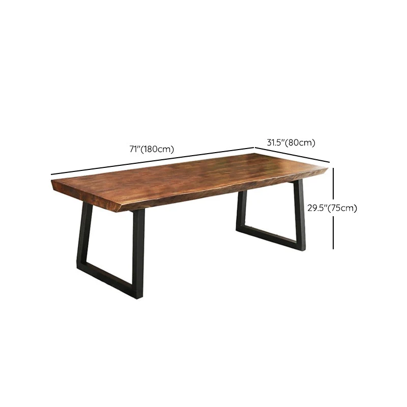 Bureau de bureau contemporain en pin, bureau d'écriture rectangulaire en fer pour le bureau Clearhalo