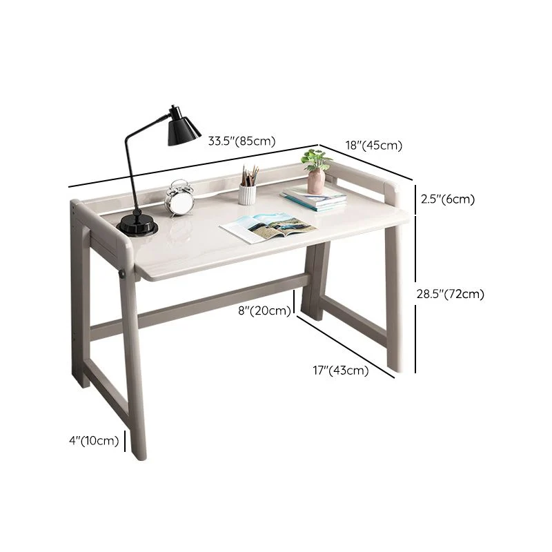 Bureau de bureau contemporain pliant en bois massif de 30,42 pouces H Clearhalo