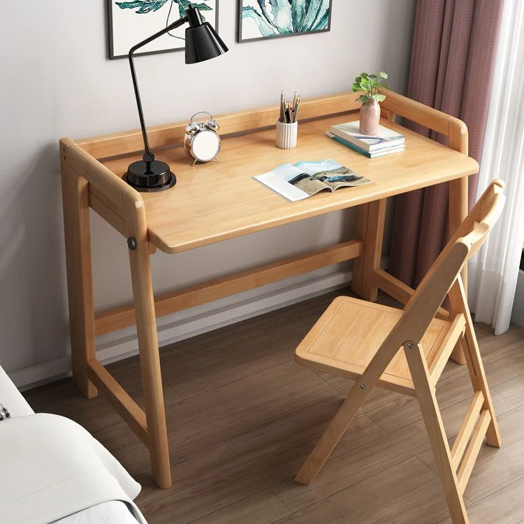 Bureau de bureau contemporain pliant en bois massif de 30,42 pouces H Clearhalo