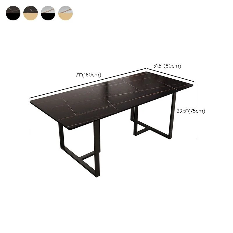Bureau de bureau contemporain Secrétaire rectangulaire avec pieds en métal Clearhalo