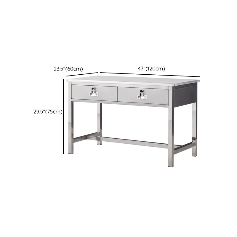 Bureau de bureau de forme rectangulaire en acier avec 2/3/5 tiroirs Clearhalo