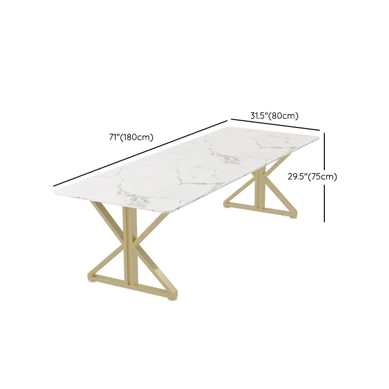 Bureau de bureau incurvé en marbre Glam, bureau d'écriture blanc de 29,53 pouces de haut Clearhalo