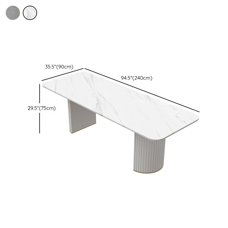 Bureau de bureau incurvé en pierre contemporain, bureau d'écriture de 29,53 pouces de haut Clearhalo