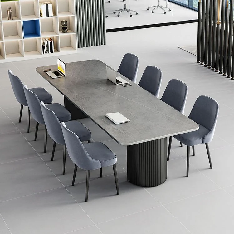 Bureau de bureau incurvé en pierre contemporain, bureau d'écriture de 29,53 pouces de haut Clearhalo