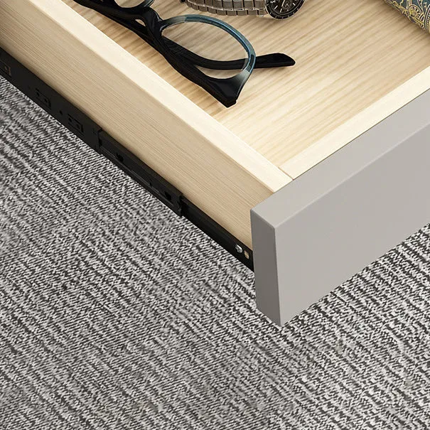 Bureau de bureau incurvé en pierre moderne de 23,62 po de haut, bureau gris avec 2 tiroirs Clearhalo