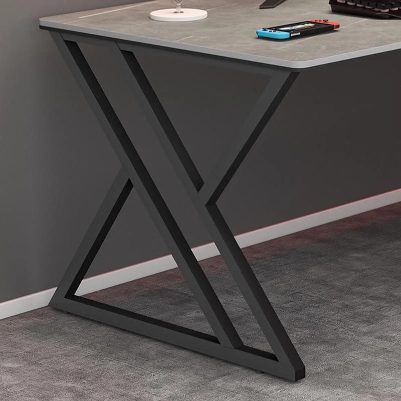 Bureau de bureau industriel en pierre frittée de table d'écriture de rectangle avec la base de traîneau Clearhalo
