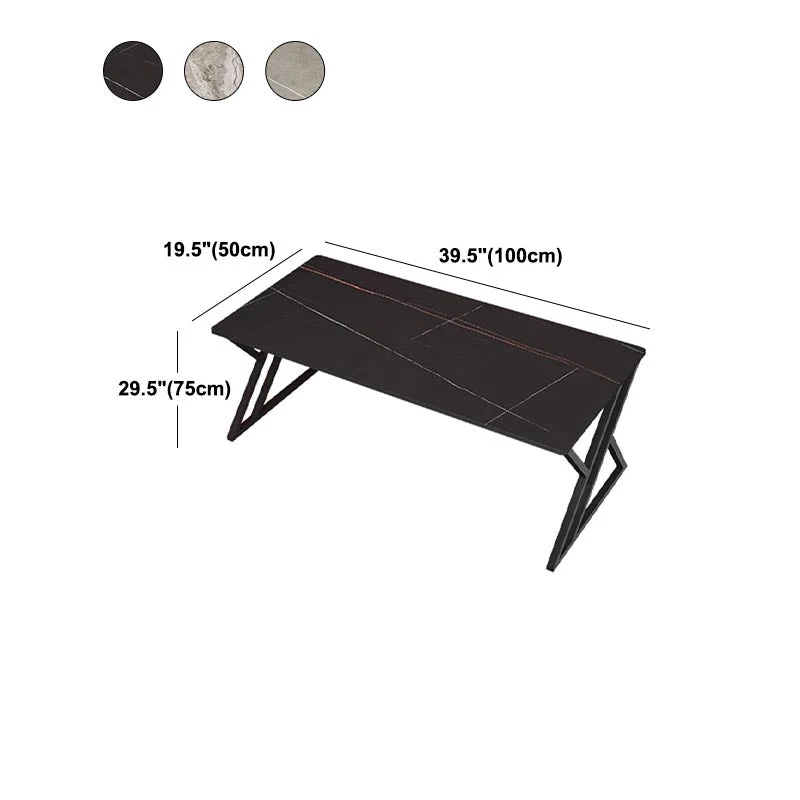 Bureau de bureau industriel en pierre frittée de table d'écriture de rectangle avec la base de traîneau Clearhalo