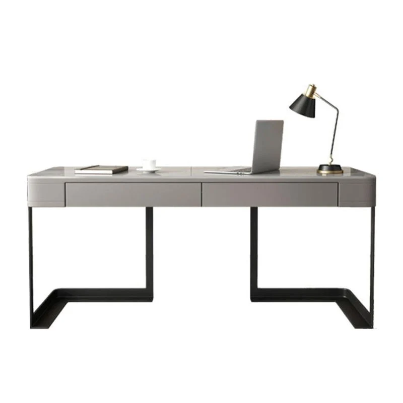 Bureau de bureau industriel rectangulaire de 29,5 po de hauteur avec 2 tiroirs de rangement Clearhalo